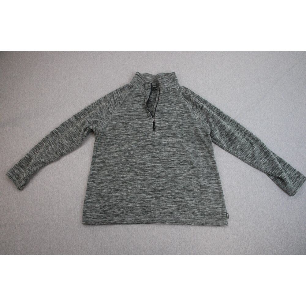 Eddie Bauer Sweater Womens Size XL Gray Heathered Performance 1/4 Zip Mock Neck
